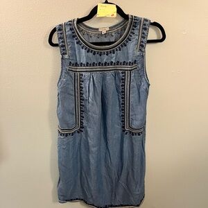 Ecote Blue Embroidered Dress